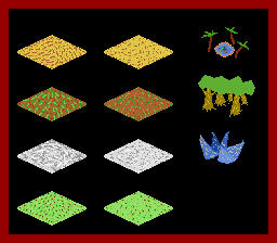 Sprite Sheet for a set of Isometric World Tiles.