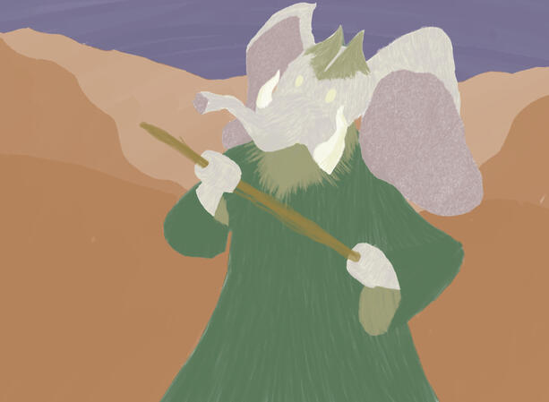 Card Art Illustration made for my MTG Custom Set. This is for the Creature "Pebblestone Teacher"