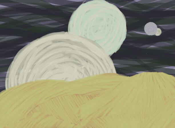 Card Art Illustration made for my MTG Custom Set. This is for the Land "Pebblestone Moonlight"